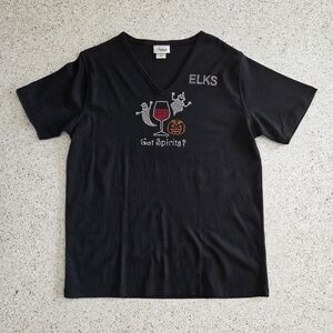 Got Spirits? Black Short Sleeve Tee with Halloween Rhinestones